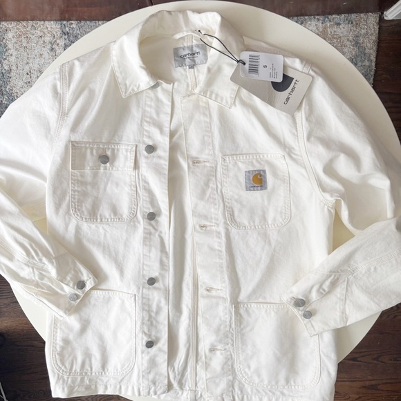 Carhartt WIP Men’s Michigan Canvas Jacket Size Small Off-White New - Picture 1 of 8